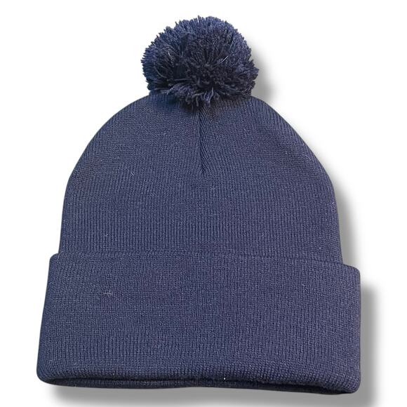 Belvedere Vodka Knit Beanie Hat Cap Pom Cuff Spirit Ski Snowboard OS Navy Blue - Picture 7 of 11